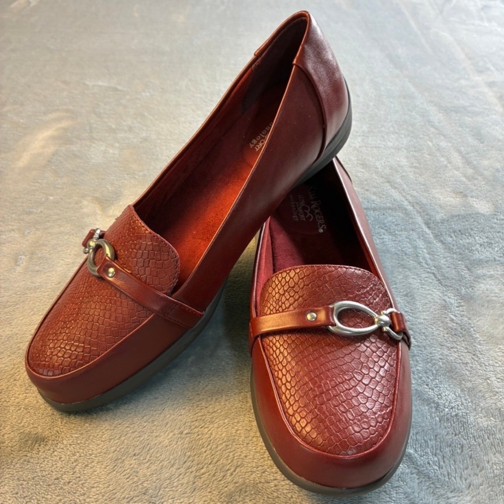 Kim Rogers Blayne Size 8.5M Burgundy Red Horsebit Loafers Ultra Comfort Flats - Picture 10 of 16